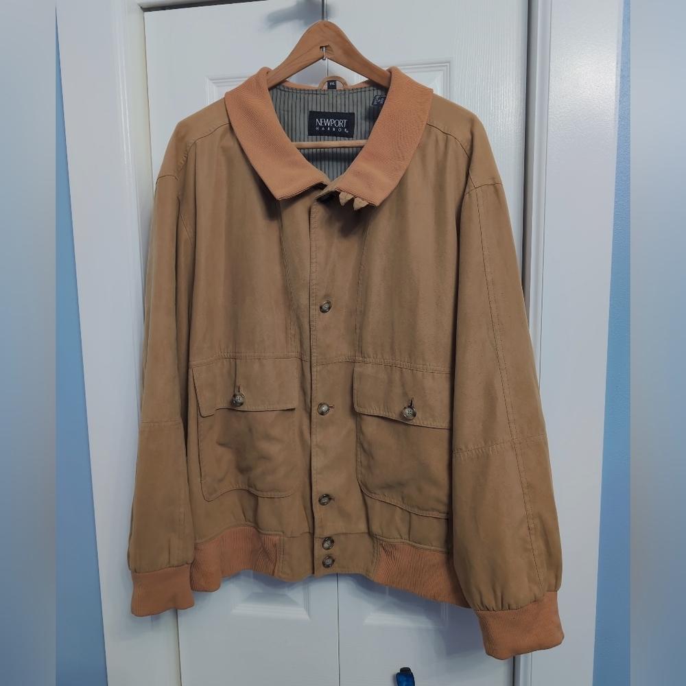Vintage Newport Harbor XXL Flannel Tan Men's Jacket